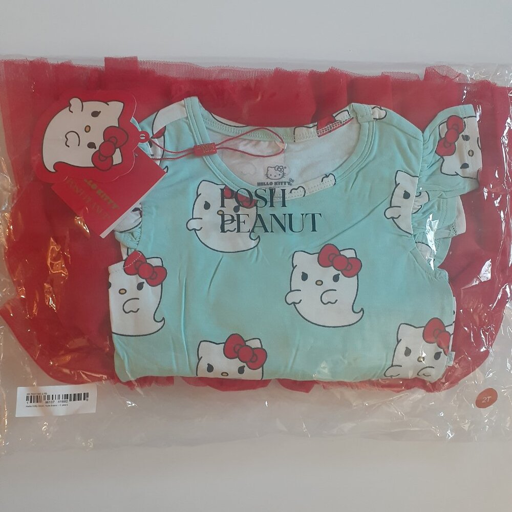 Posh Peanut × Hello Kitty Ghost Tulle Dress - NWT - Size 2T - Glows in the Dark